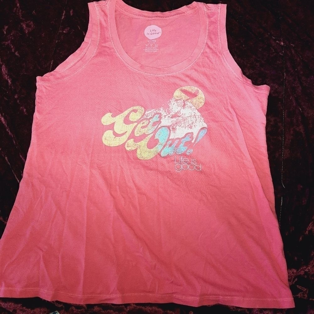 Life is good get out sz small tank top
